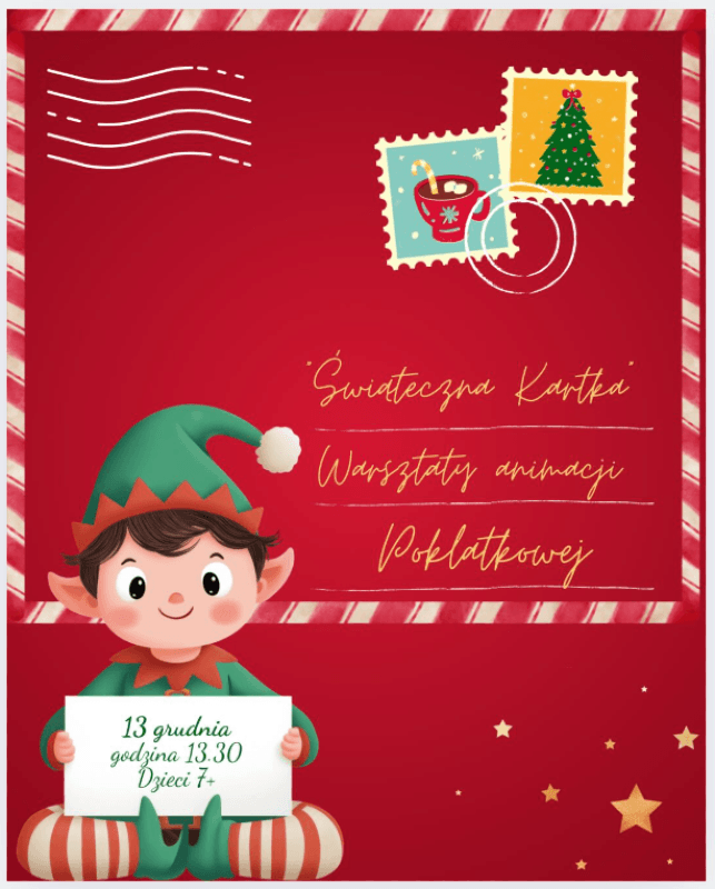 🎄 Świąteczna Kartka – warsztaty animacji poklatkowej 🎥✨