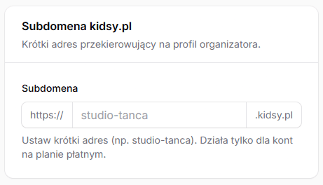 Subdomena kidsy.pl dla Twojej firmy!