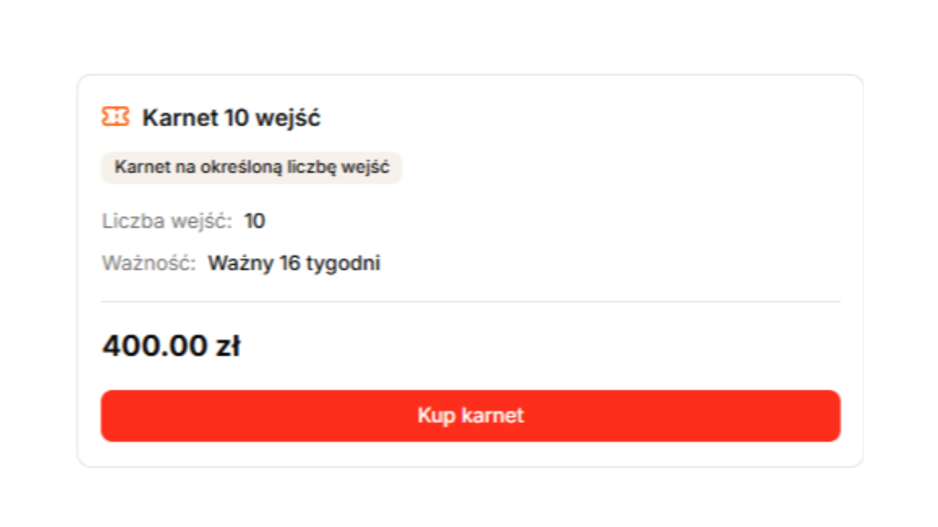 Widok zakupu karnetu przez rodzica